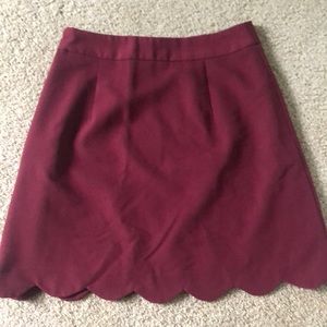 ASOS Dark Red Scallop Skirt